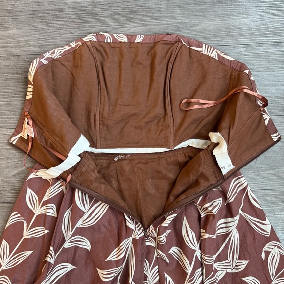 Y2K Plenty By Tracy Reese Silk Botanical Bubble Hem Strapless Mini Dress Size 4 - Picture 8 of 8